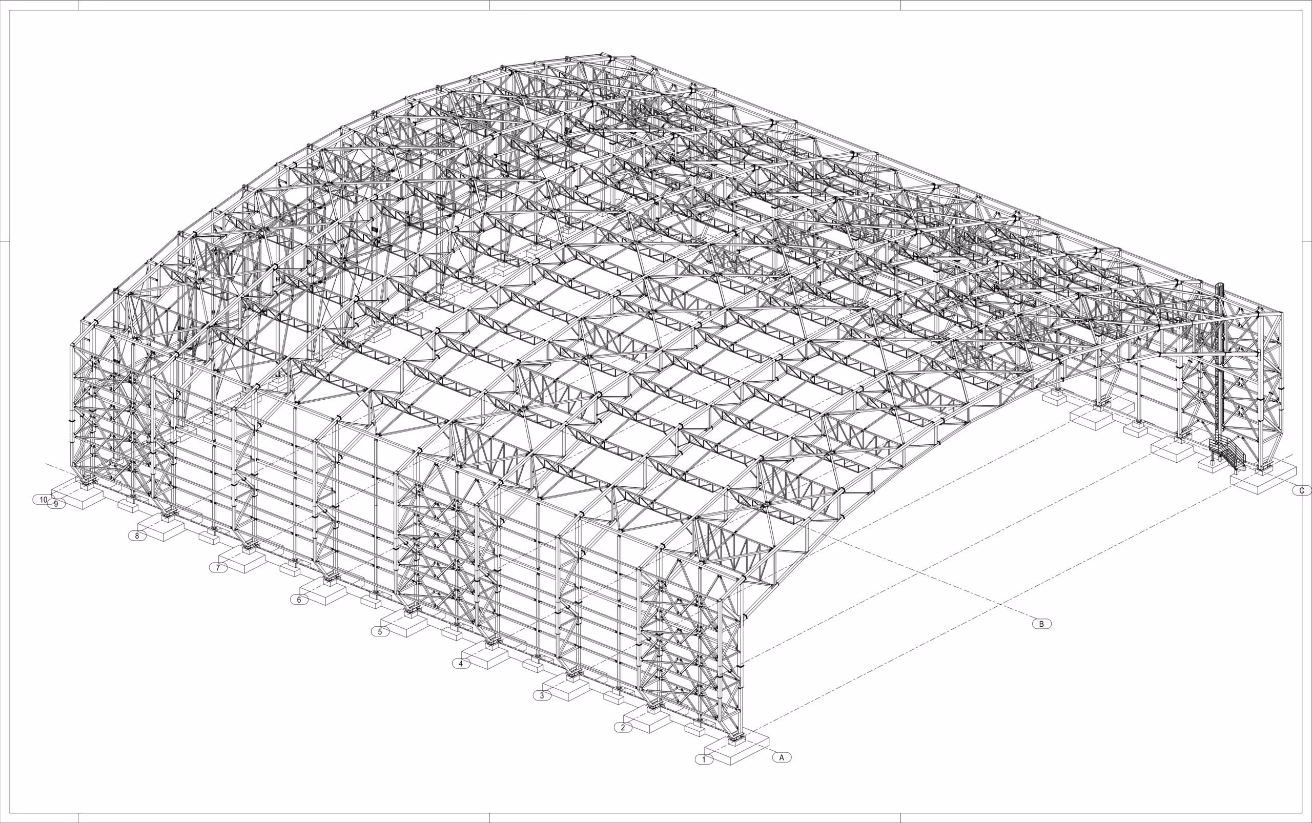 Axonometric View — Boeing 737 Hangar